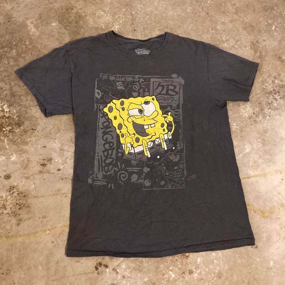Nickelodeon Gray SpongeBob Short Sleeve Tee